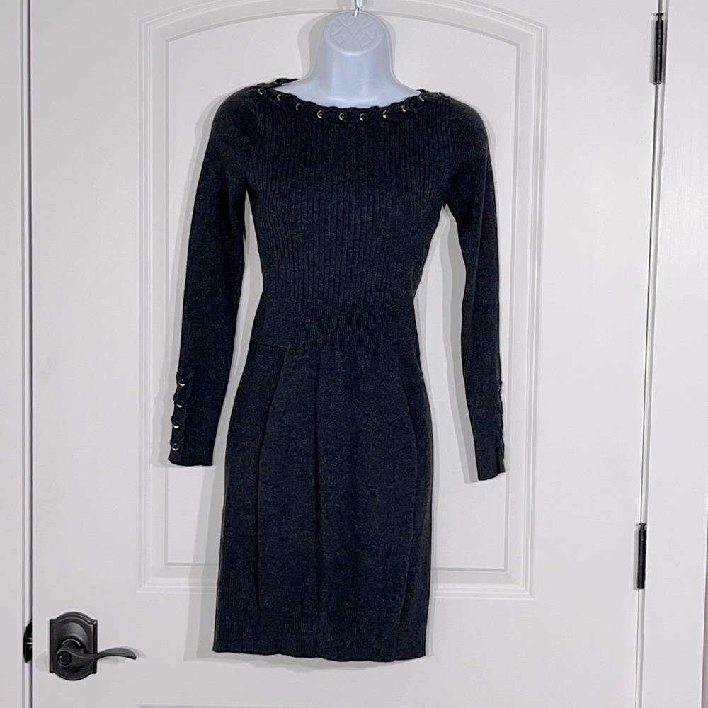 Cache gray sweater dress